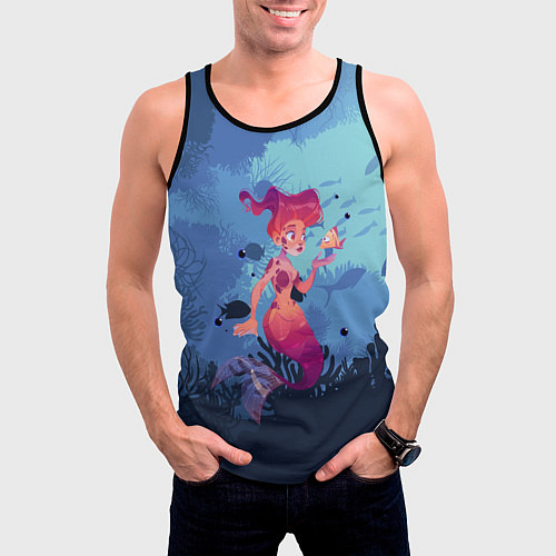 Мужская майка без рукавов Mermaid Русалочка Z / 3D-Черный – фото 3