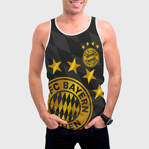 Мужская майка без рукавов ФК БАВАРИЯ BAYERN МЮНХЕН / 3D-Белый – фото 3