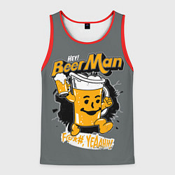 Майка-безрукавка мужская BEER MAN, цвет: 3D-красный