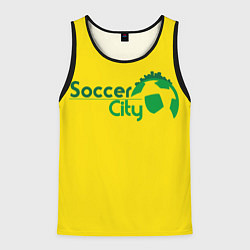 Майка-безрукавка мужская Футбол и развлечения, цвет: 3D-черный