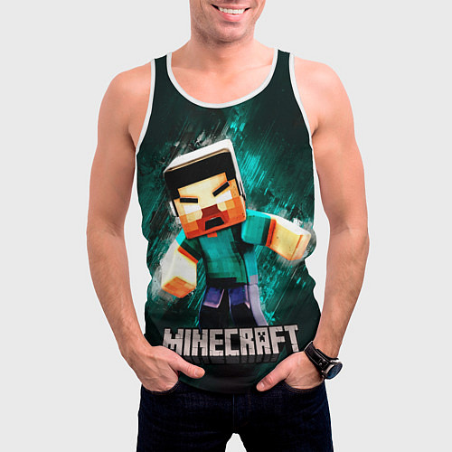 Мужская майка без рукавов MINECRAFT / 3D-Белый – фото 3
