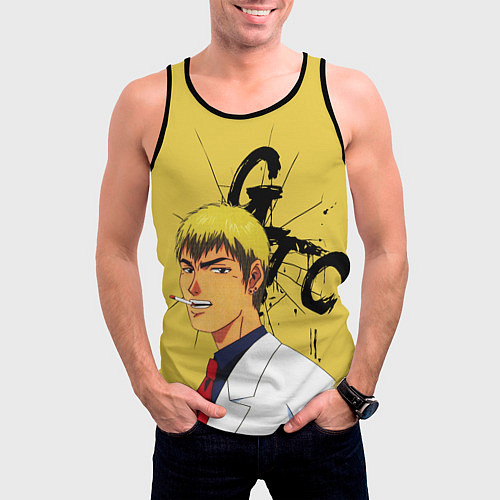 Мужская майка без рукавов Крутой учитель Онидзука / 3D-Черный – фото 3