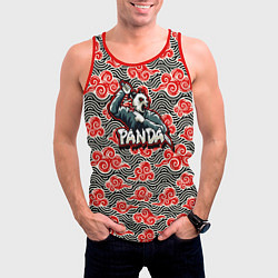 Майка-безрукавка мужская Панда-ниндзя, цвет: 3D-красный — фото 2