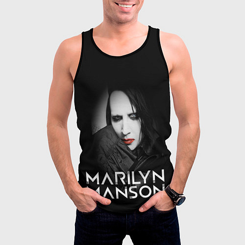 Мужская майка без рукавов MARILYN MANSON / 3D-Черный – фото 3