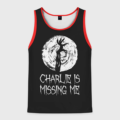 Мужская майка без рукавов Charlie is missing me / 3D-Красный – фото 1