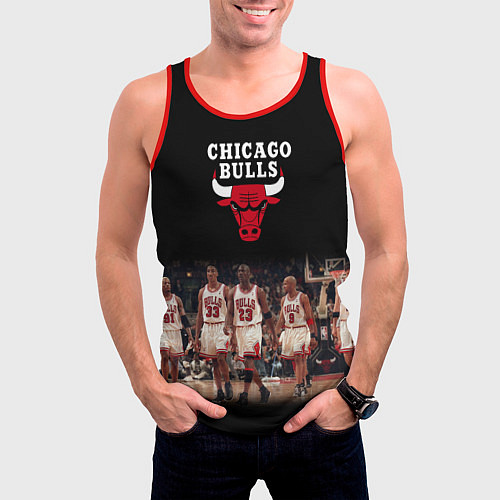 Мужская майка без рукавов CHICAGO BULLS 3 / 3D-Красный – фото 3