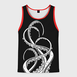 Майка-безрукавка мужская Octopus Black and White, цвет: 3D-красный