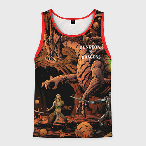 Мужская майка без рукавов Dungeons and Dragons Схватка / 3D-Красный – фото 1