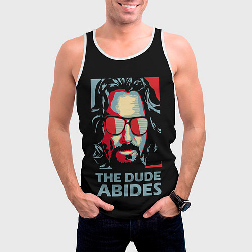 Мужская майка без рукавов The Dude Abides Лебовски / 3D-Белый – фото 3