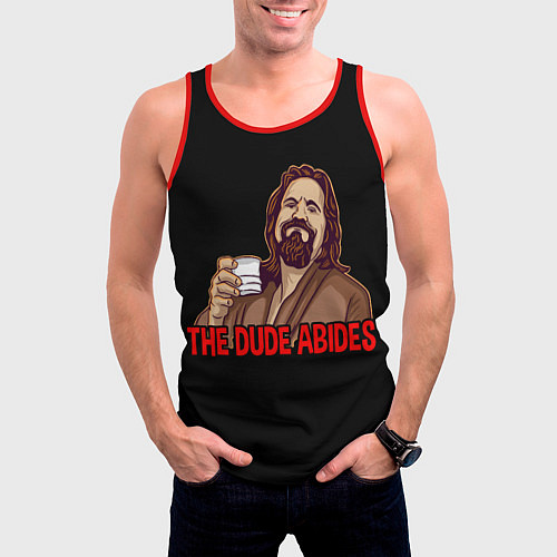 Мужская майка без рукавов The Dude Abides Lebowski / 3D-Красный – фото 3