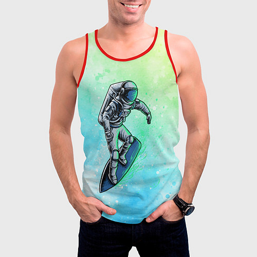 Мужская майка без рукавов Серфинг / 3D-Красный – фото 3