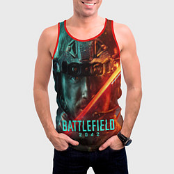 Майка-безрукавка мужская Battlefield 2042 Soldier face, цвет: 3D-красный — фото 2