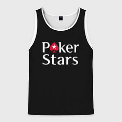 Майка-безрукавка мужская Poker Stars, цвет: 3D-белый