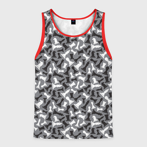 Мужская майка без рукавов Шахматист / 3D-Красный – фото 1