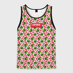 Майка-безрукавка мужская Арбузы, цвет: 3D-черный