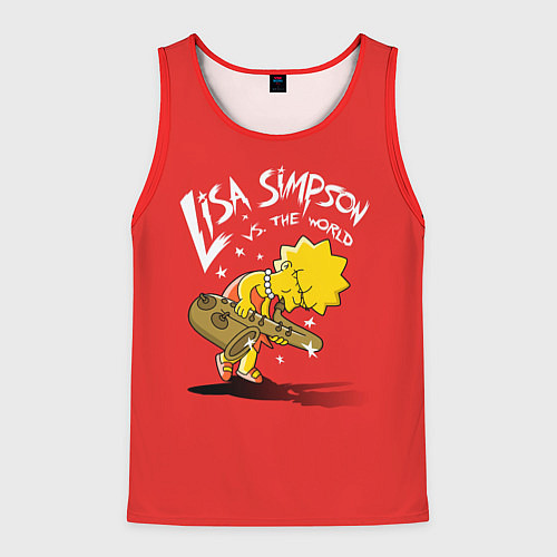 Мужская майка без рукавов Лиза против мира / 3D-Красный – фото 1