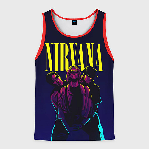 Мужская майка без рукавов Nirvana Neon / 3D-Красный – фото 1