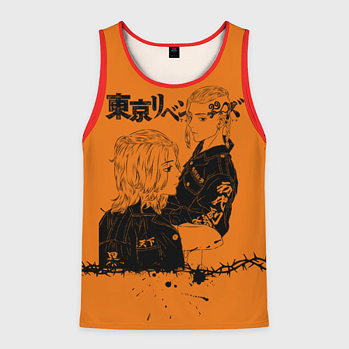 Мужская майка без рукавов Токийские мстители ораньжевый / 3D-Красный – фото 1