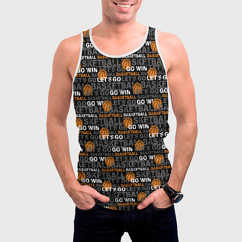 Мужская майка без рукавов BASKETBALL / 3D-Белый – фото 3