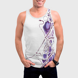 Майка-безрукавка мужская Фиолетовые нити, цвет: 3D-белый — фото 2