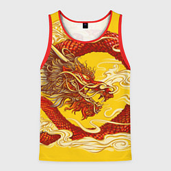 Майка-безрукавка мужская Китайский Дракон, China Dragon, цвет: 3D-красный