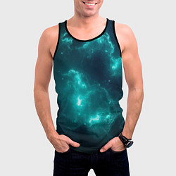 Майка-безрукавка мужская Галактическое сияние, цвет: 3D-черный — фото 2