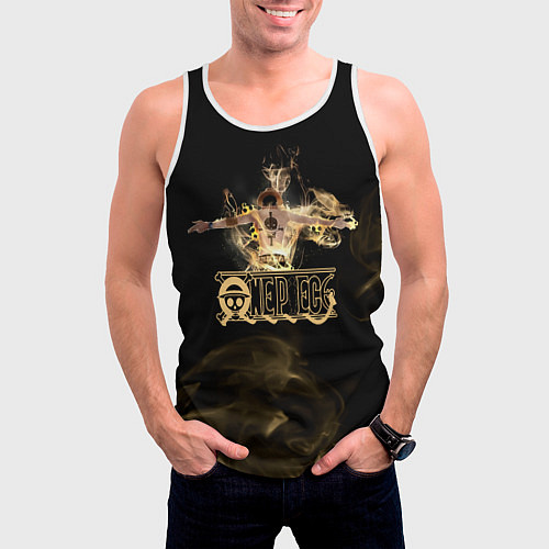 Мужская майка без рукавов Портгас Д Эйс One Piece / 3D-Белый – фото 3