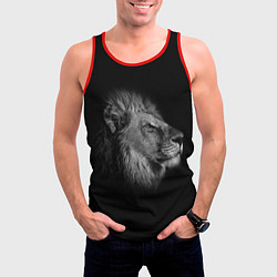 Майка-безрукавка мужская Гордый лев, цвет: 3D-красный — фото 2