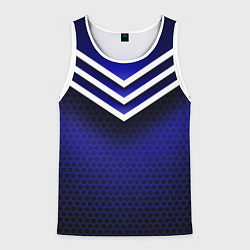 Майка-безрукавка мужская Sport blue style, цвет: 3D-белый