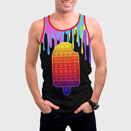 Мужская майка без рукавов ICE CREAM POP-IT / 3D-Красный – фото 3