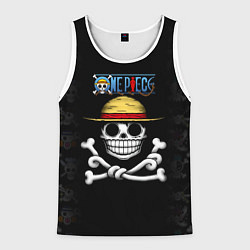 Майка-безрукавка мужская Пираты Соломенной Шляпы One Piece, цвет: 3D-белый