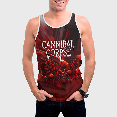 Мужская майка без рукавов Blood Cannibal Corpse Труп Каннибала Z / 3D-Белый – фото 3