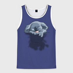 Майка-безрукавка мужская Спящая коала, цвет: 3D-белый