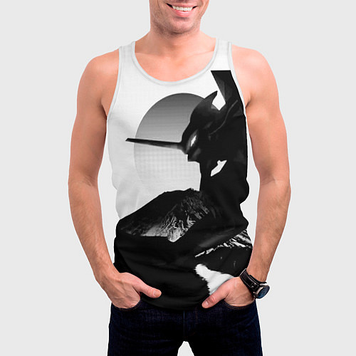 Мужская майка без рукавов ЗАКАТ ЕВАНГЕЛИОН / 3D-Белый – фото 3