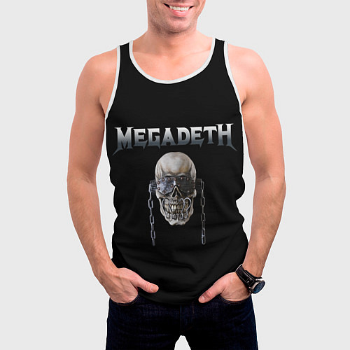 Мужская майка без рукавов Megadeth / 3D-Белый – фото 3