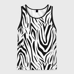 Майка-безрукавка мужская Черно-белая зебра, цвет: 3D-черный
