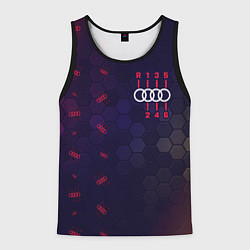 Майка-безрукавка мужская Audi - Gearbox - Hexagon Pattern, цвет: 3D-черный