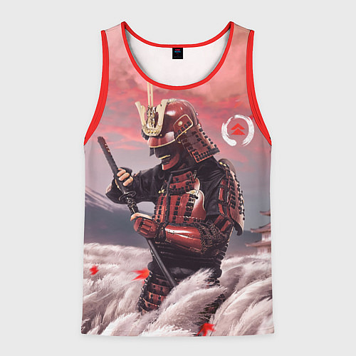 Мужская майка без рукавов Ghost of Tsushim Призрак Цусимы Z / 3D-Красный – фото 1