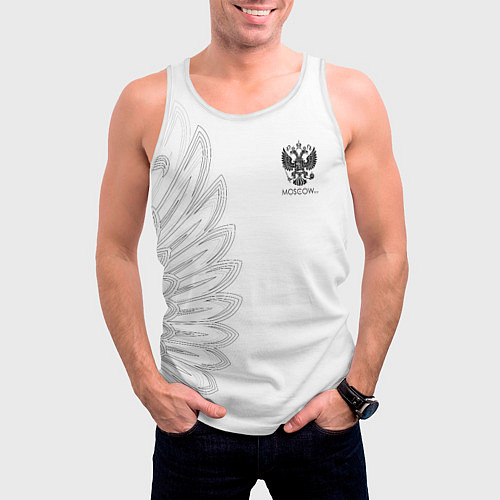 Мужская майка без рукавов Russia MSKSide - Colorless / 3D-Белый – фото 3