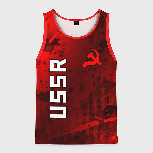 Мужская майка без рукавов USSR - Серп и Молот - Краска / 3D-Красный – фото 1