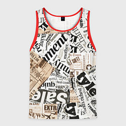 Майка-безрукавка мужская Газета, цвет: 3D-красный