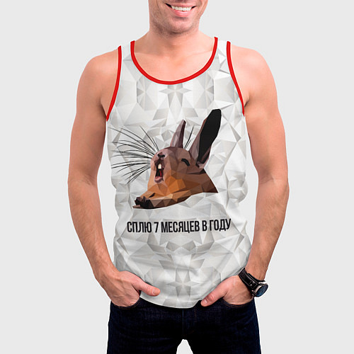 Мужская майка без рукавов Сурок / 3D-Красный – фото 3