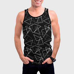 Майка-безрукавка мужская Черно-белый геометрический, цвет: 3D-черный — фото 2