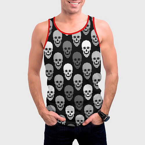 Мужская майка без рукавов Черно-белый готический / 3D-Красный – фото 3