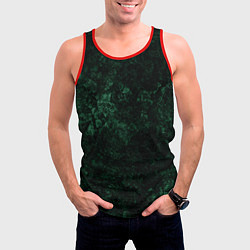 Майка-безрукавка мужская Темно-зеленый мраморный узор, цвет: 3D-красный — фото 2