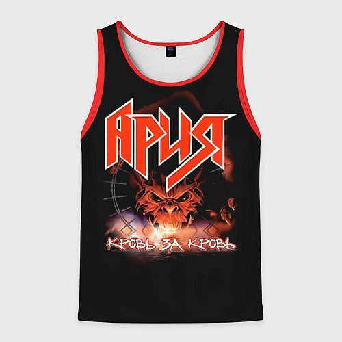 Мужская майка без рукавов КРОВЬ ЗА КРОВЬ - АРИЯ / 3D-Красный – фото 1