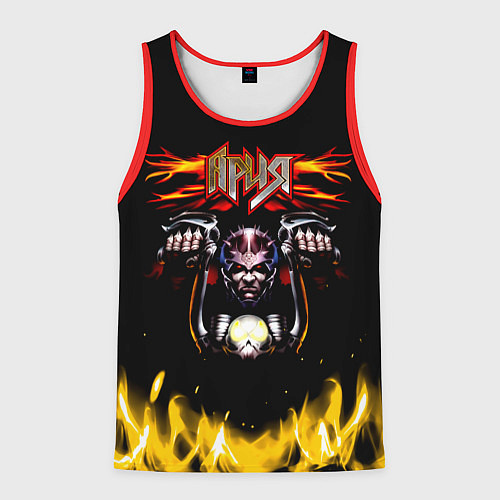 Мужская майка без рукавов Ария - Герой асфальта / 3D-Красный – фото 1