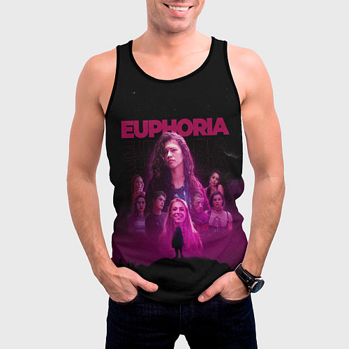 Мужская майка без рукавов Euphoria team / 3D-Черный – фото 3