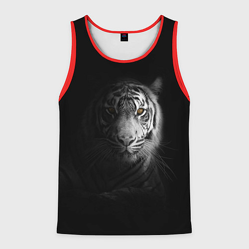 Мужская майка без рукавов БЕЛЫЙ ТИГР / 3D-Красный – фото 1