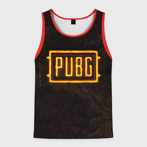 Мужская майка без рукавов PUBG ПАБГ NEON / 3D-Красный – фото 1